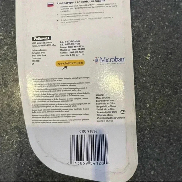 Fellowes Keyboard Pad With Palm Support Health V Microban - Picture 5 of 5